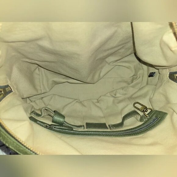 Cole Haan Olive Green Leather Satchel Bag Double Handle Handbag Y2K RARE FIND - Picture 10 of 10